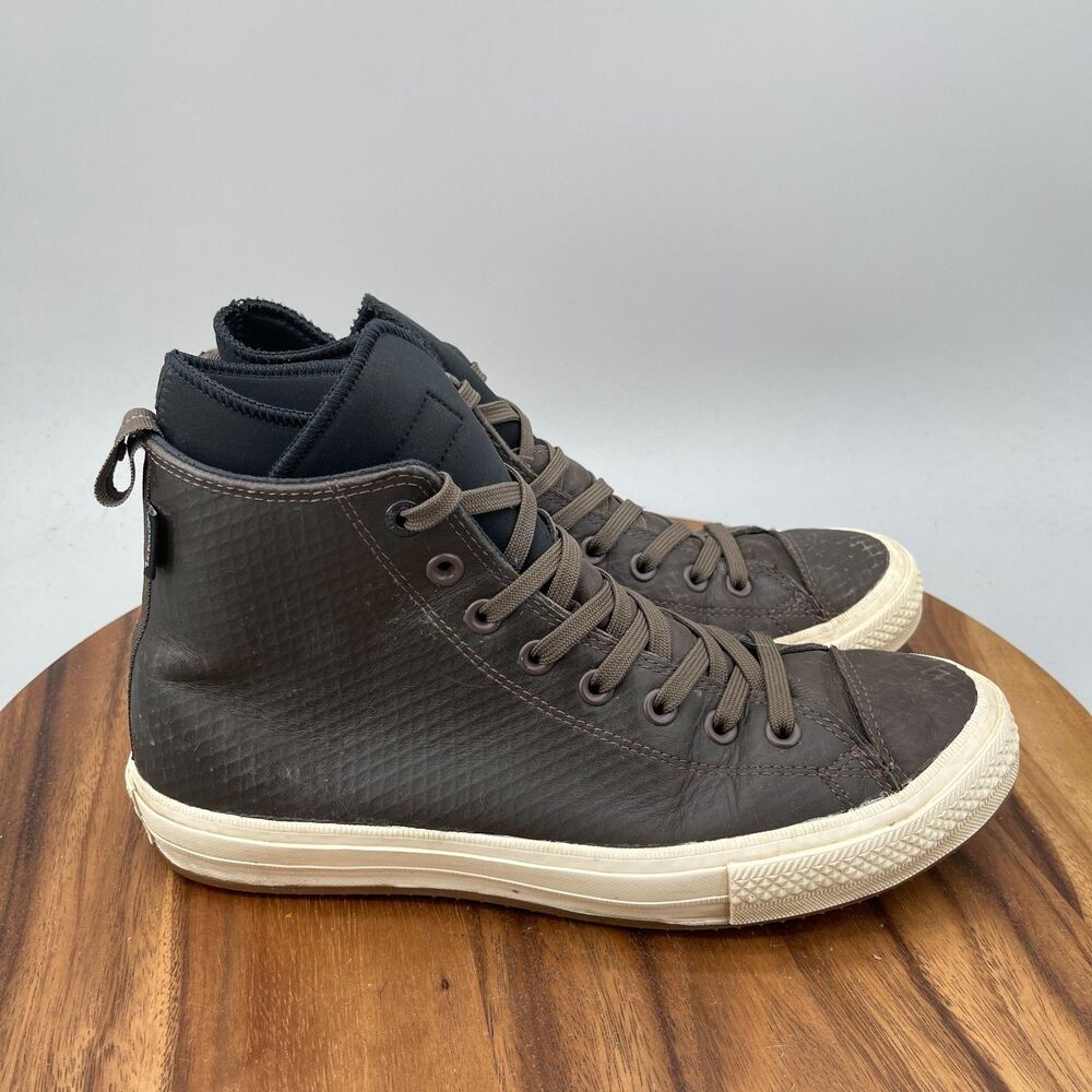 Converse Chuck Taylor All Star II Hi Shoes Mens Size 9 Brown Leather Waterproof